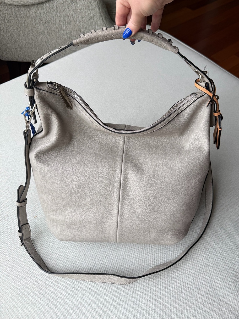 NWT REED RK Grey Cadet Hobo Slouchy Vegan Leather Shoulder Bag Crossbody Purse